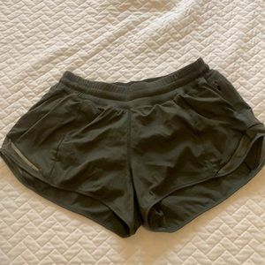 Army green lululemon shorts